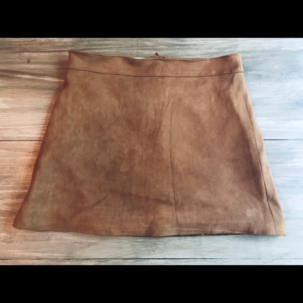 Altar’d State Camel Faux Suede Mini Skirt XS NWOT
